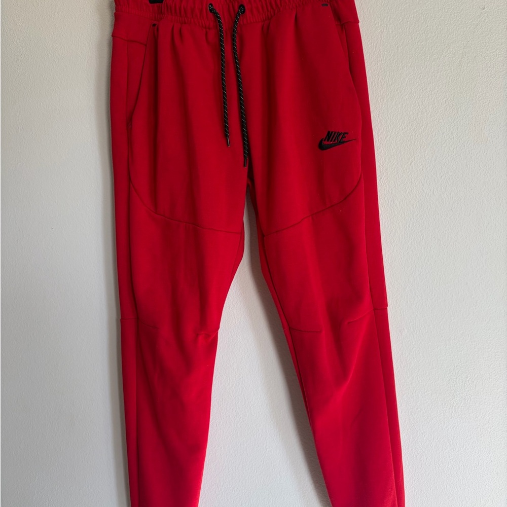 Nike Red Joggers with Black Logo